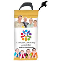 Full Color Sublimation Imprinted Microfiber Cell Phone and Eyeglass Drawstring Pouch